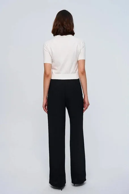 High waist palazzo black