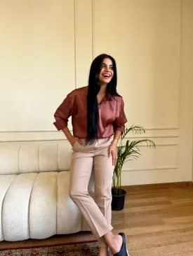HIGH WAIST PANTS TAN