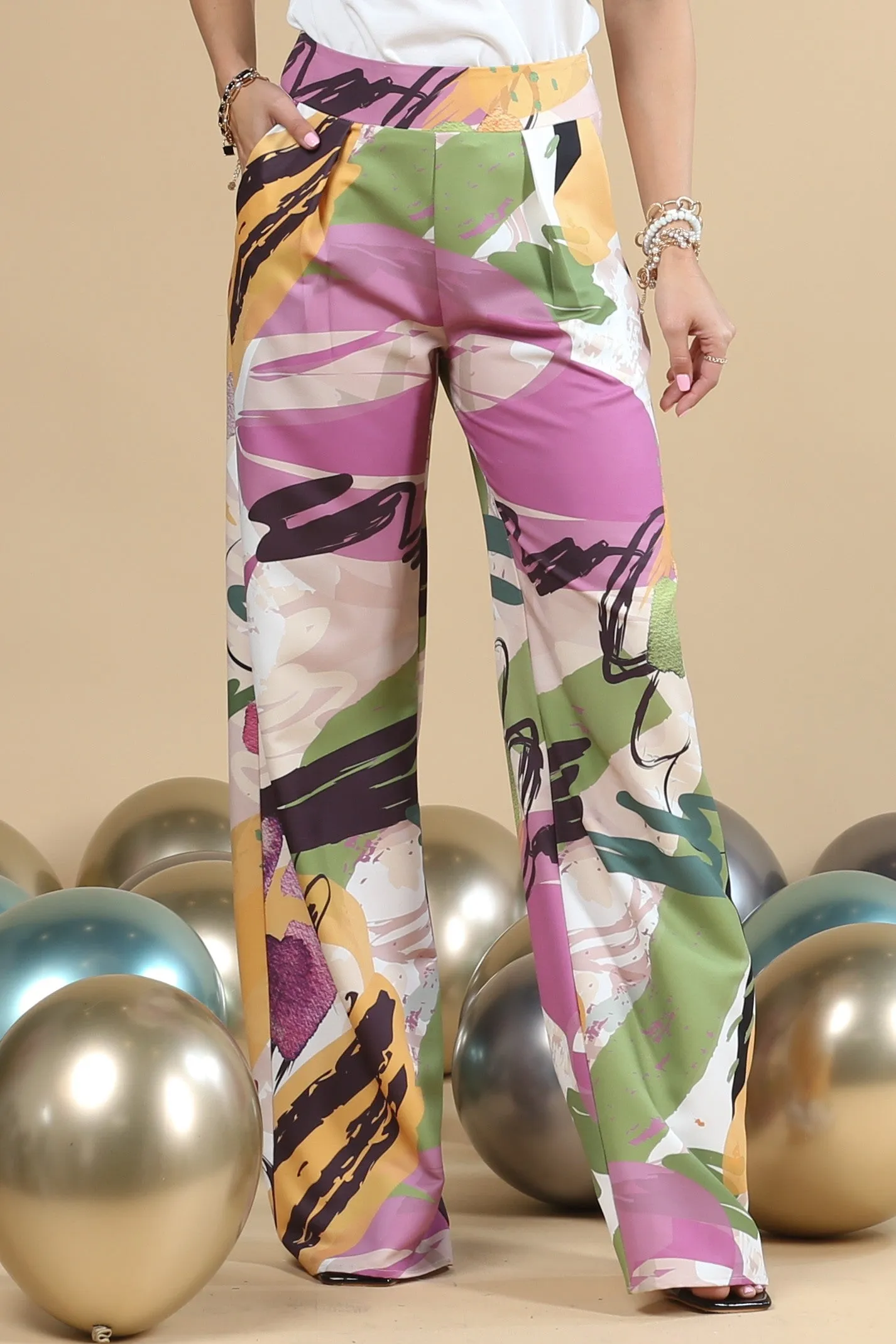 HIGH WAIST PLEATED PANTS