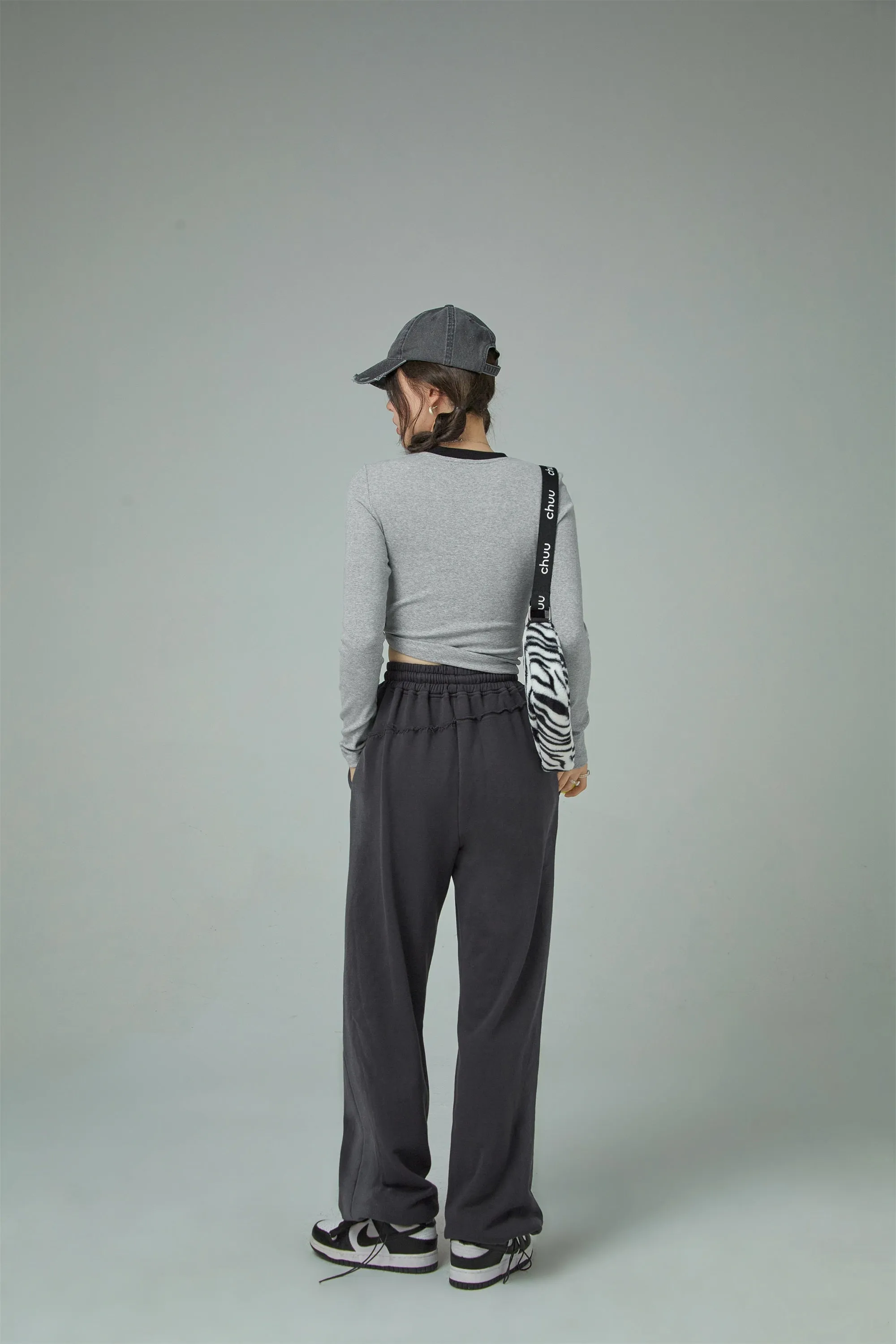 High-Waist String Wide Jogger Pants