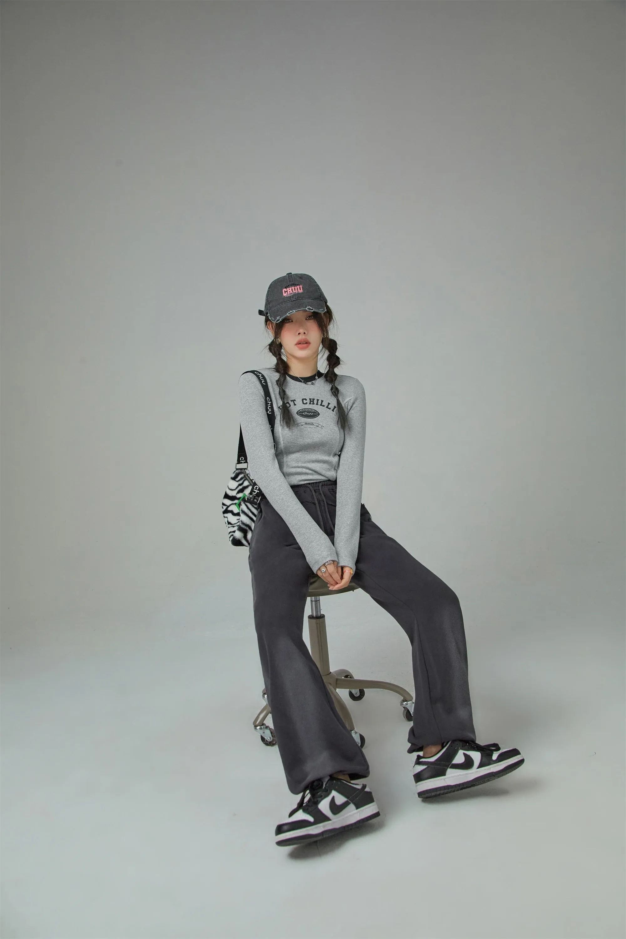 High-Waist String Wide Jogger Pants