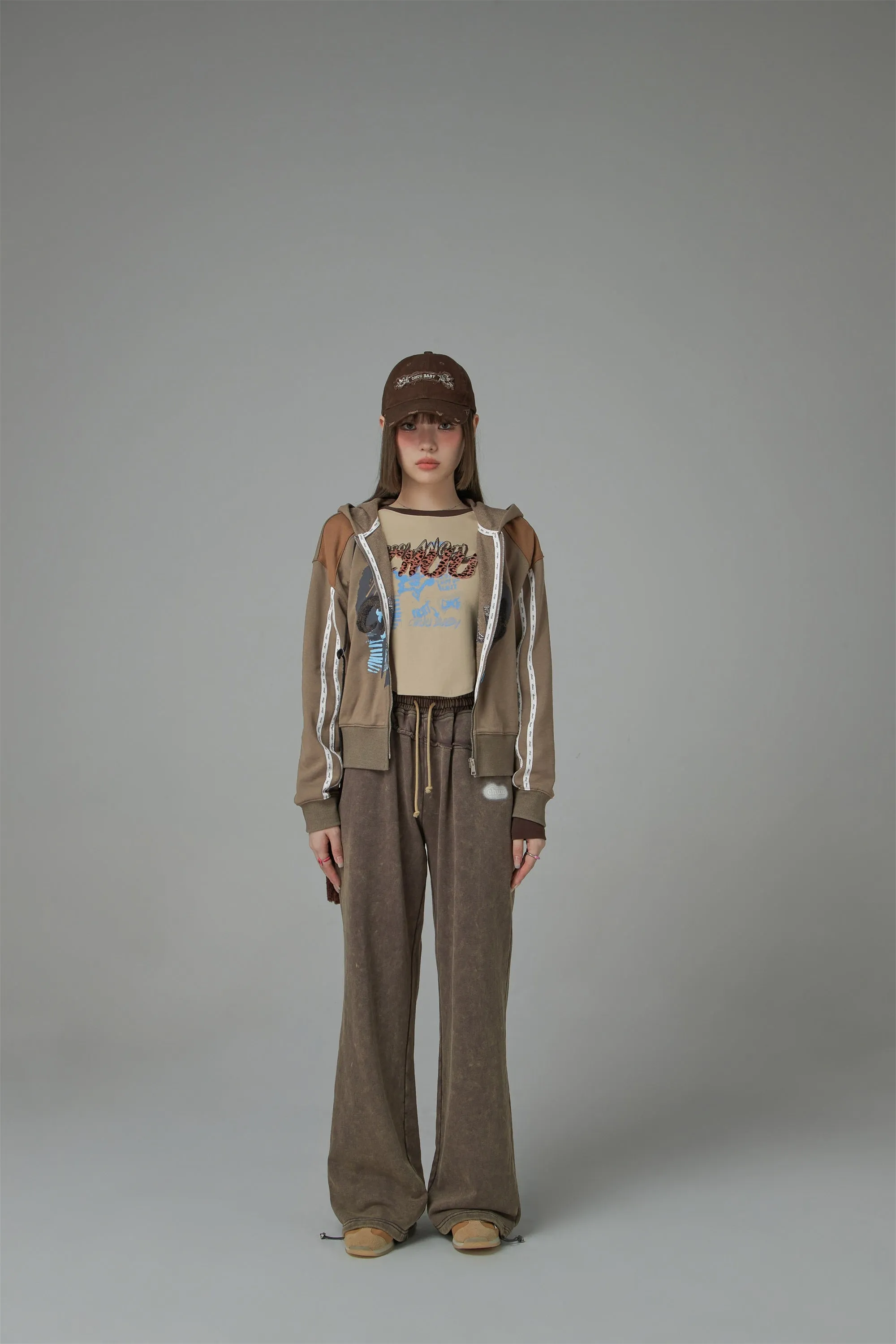 High-Waist String Wide Jogger Pants