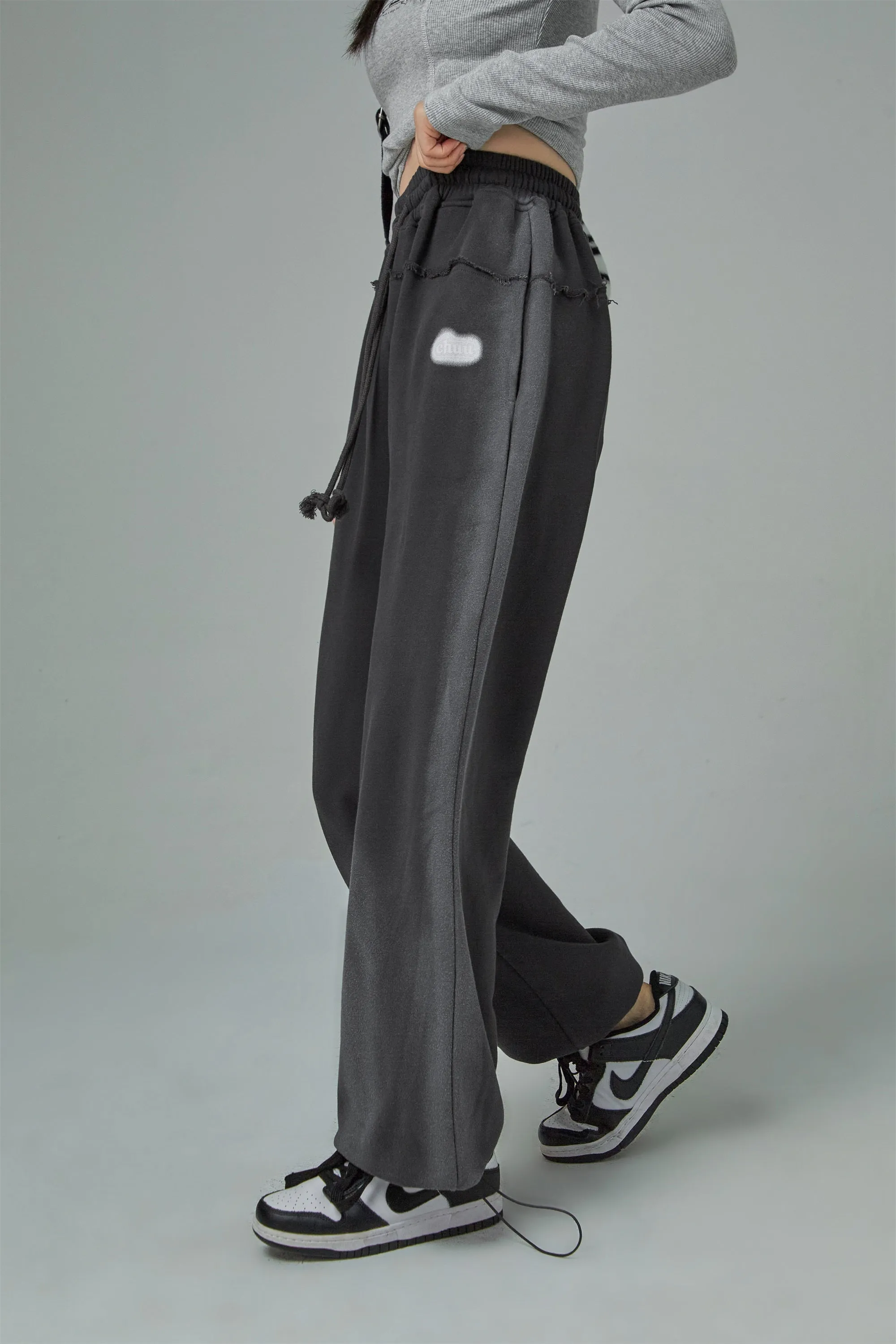 High-Waist String Wide Jogger Pants