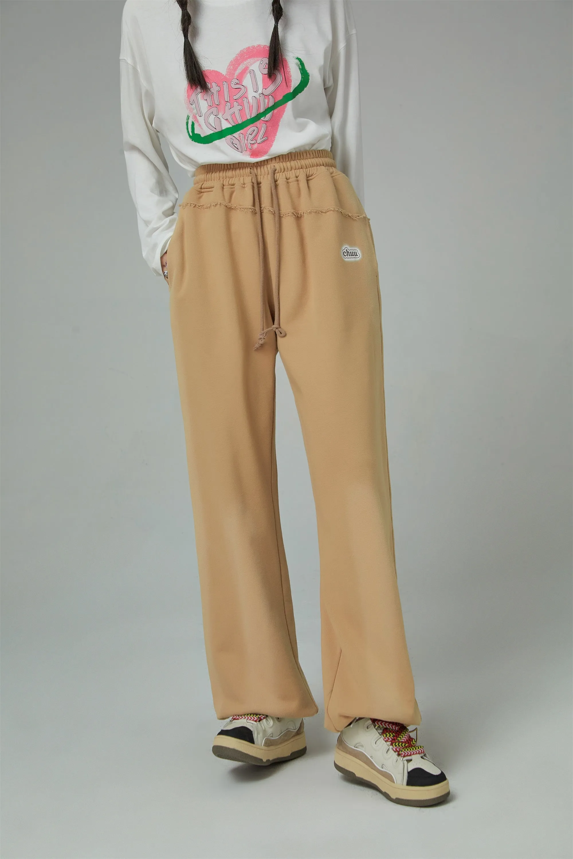 High-Waist String Wide Jogger Pants
