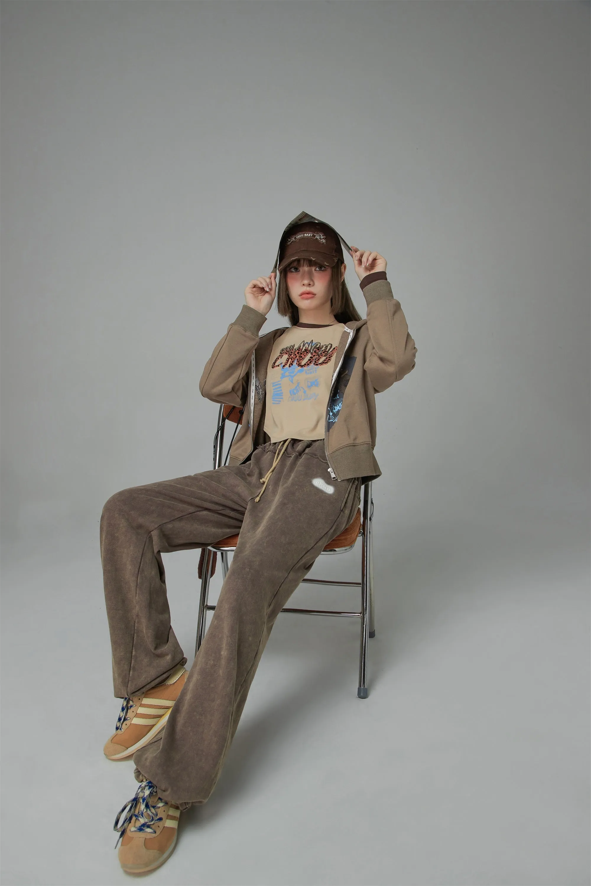 High-Waist String Wide Jogger Pants