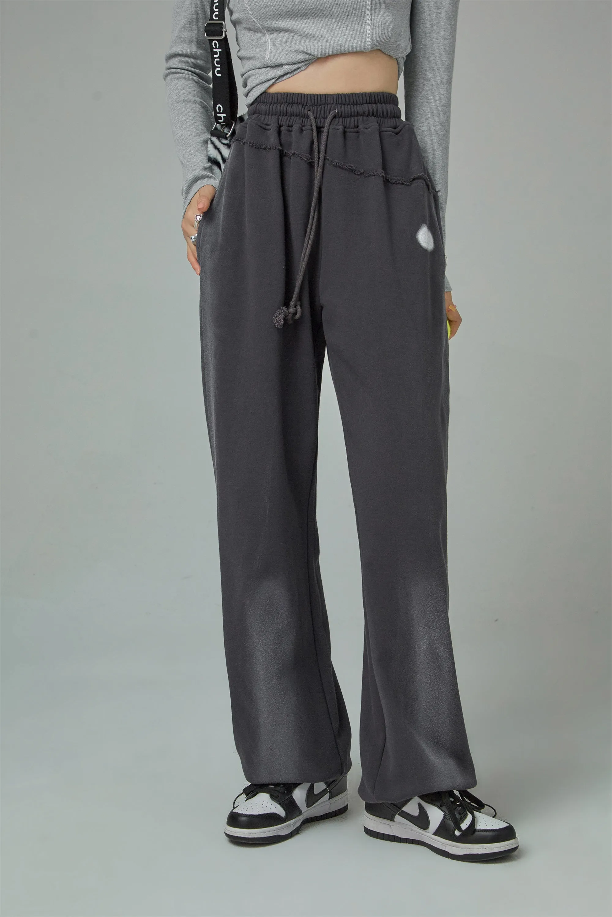 High-Waist String Wide Jogger Pants