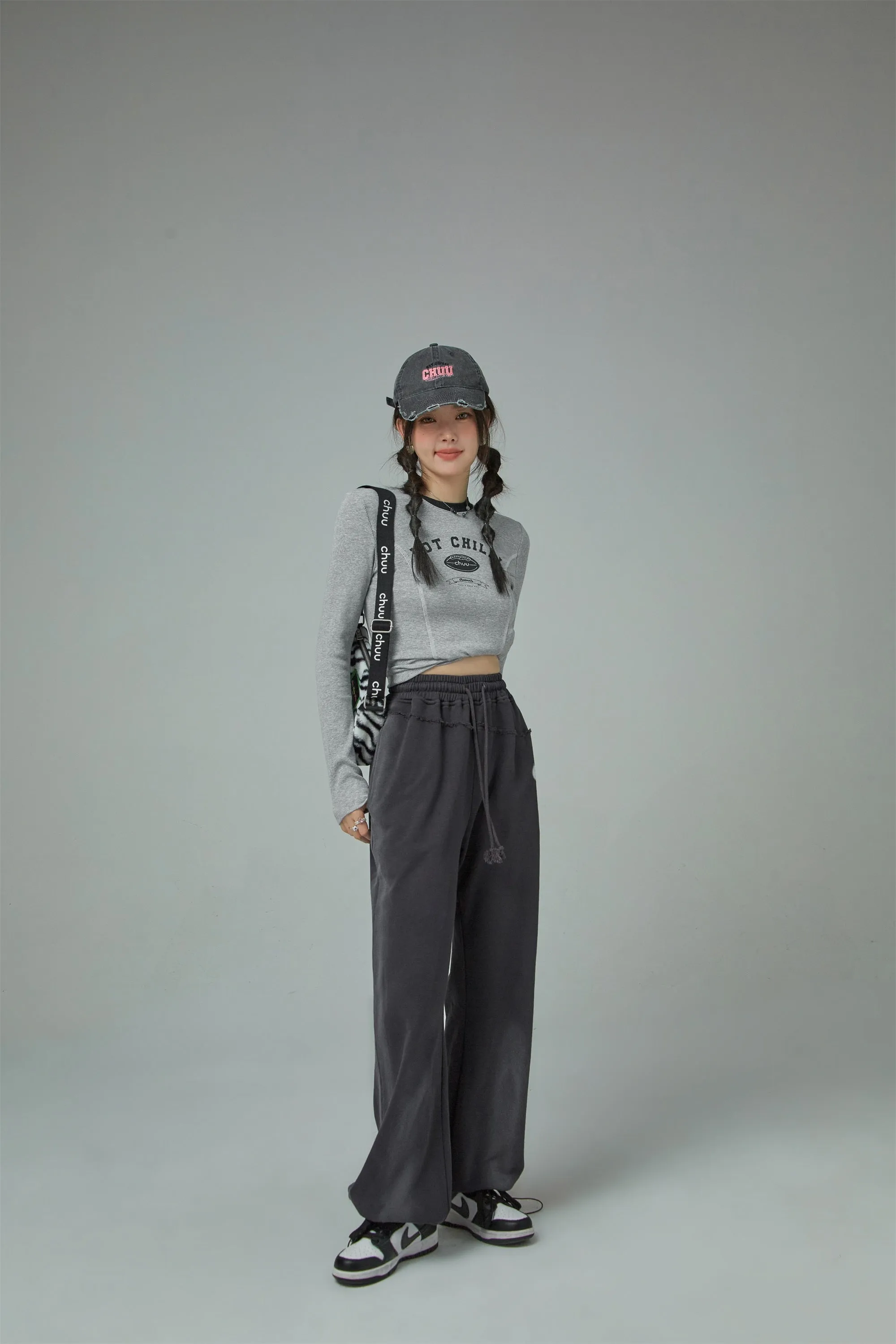 High-Waist String Wide Jogger Pants
