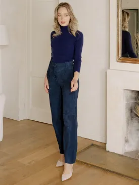 Iris High Waist Lambskin Leather Pants