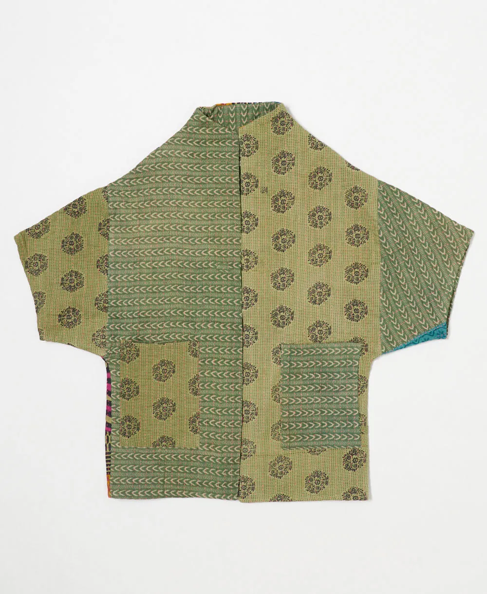 Kantha Cocoon Quilted Jacket - No. 240603 - Extra Small