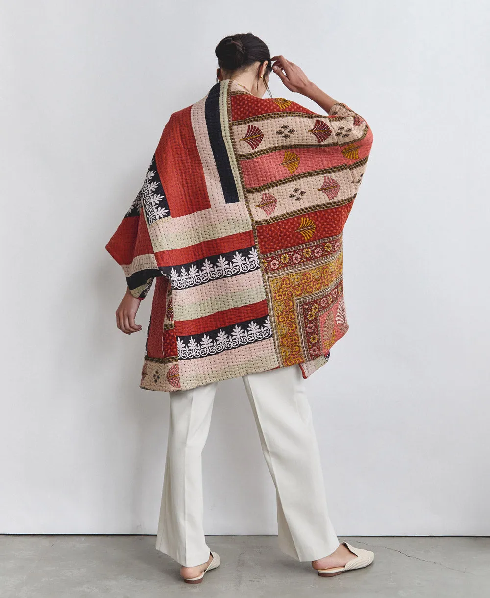 Kantha Cocoon Quilted Jacket - No. 240603 - Extra Small