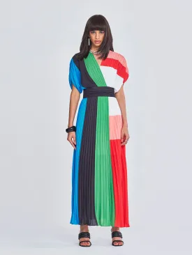 Kyrie Colorblock Pleated Maxi Dress