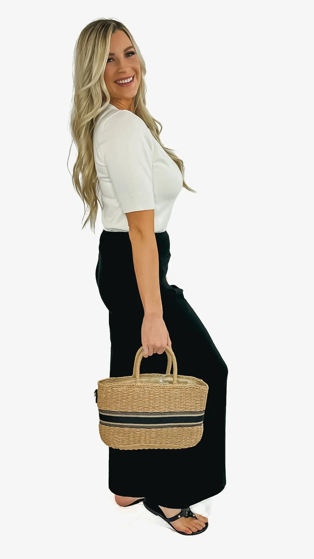 Larisa High Waisted Smock Pants- Black