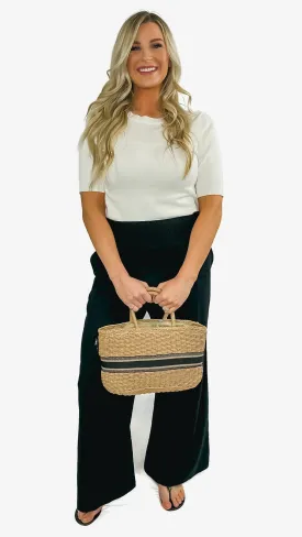 Larisa High Waisted Smock Pants- Black