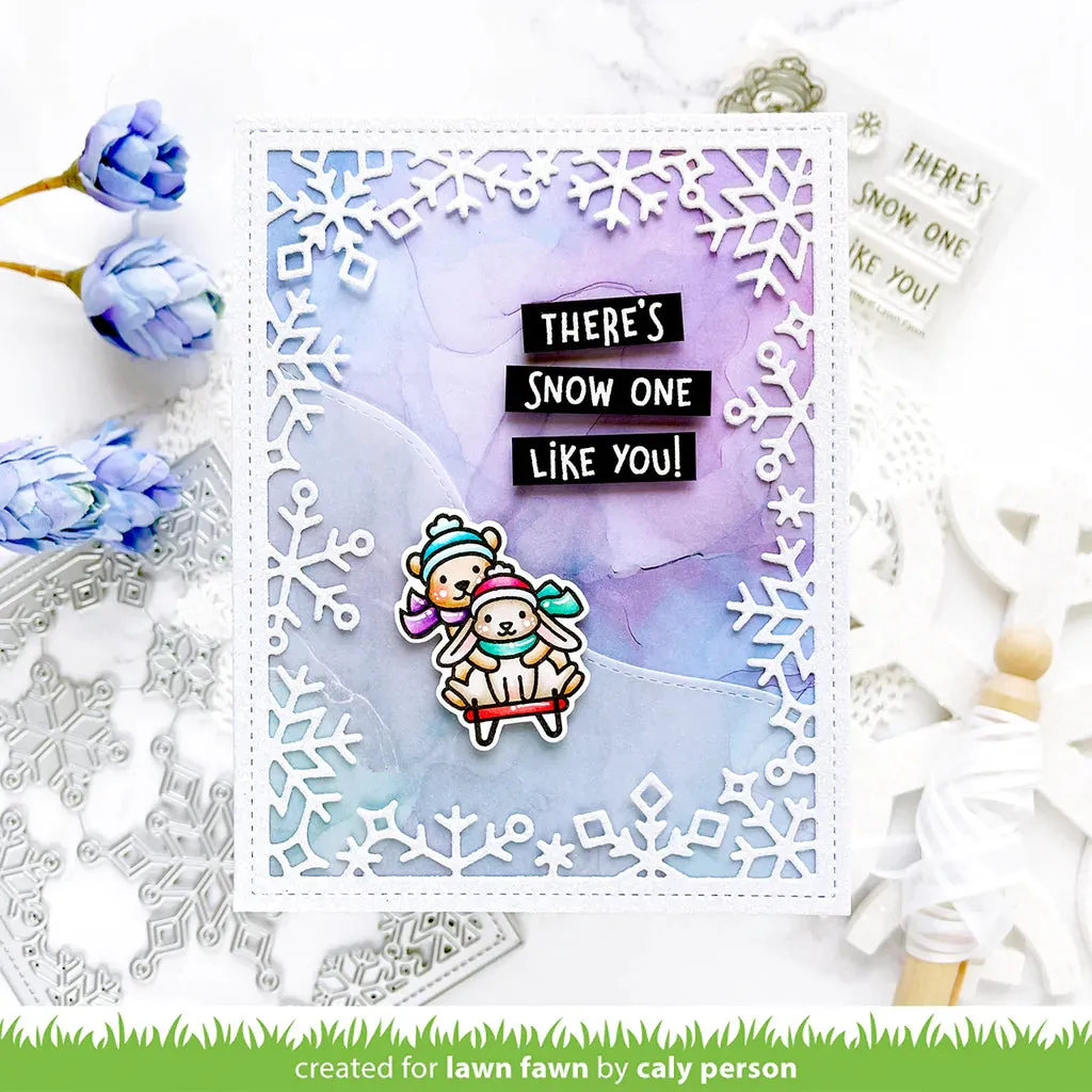 Lawn Fawn - snow flurries backdrop - lawn cuts