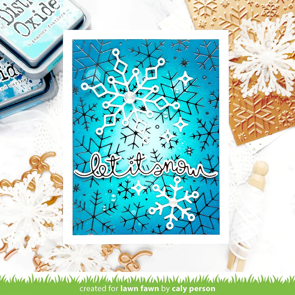 Lawn Fawn - snow flurries backdrop - lawn cuts