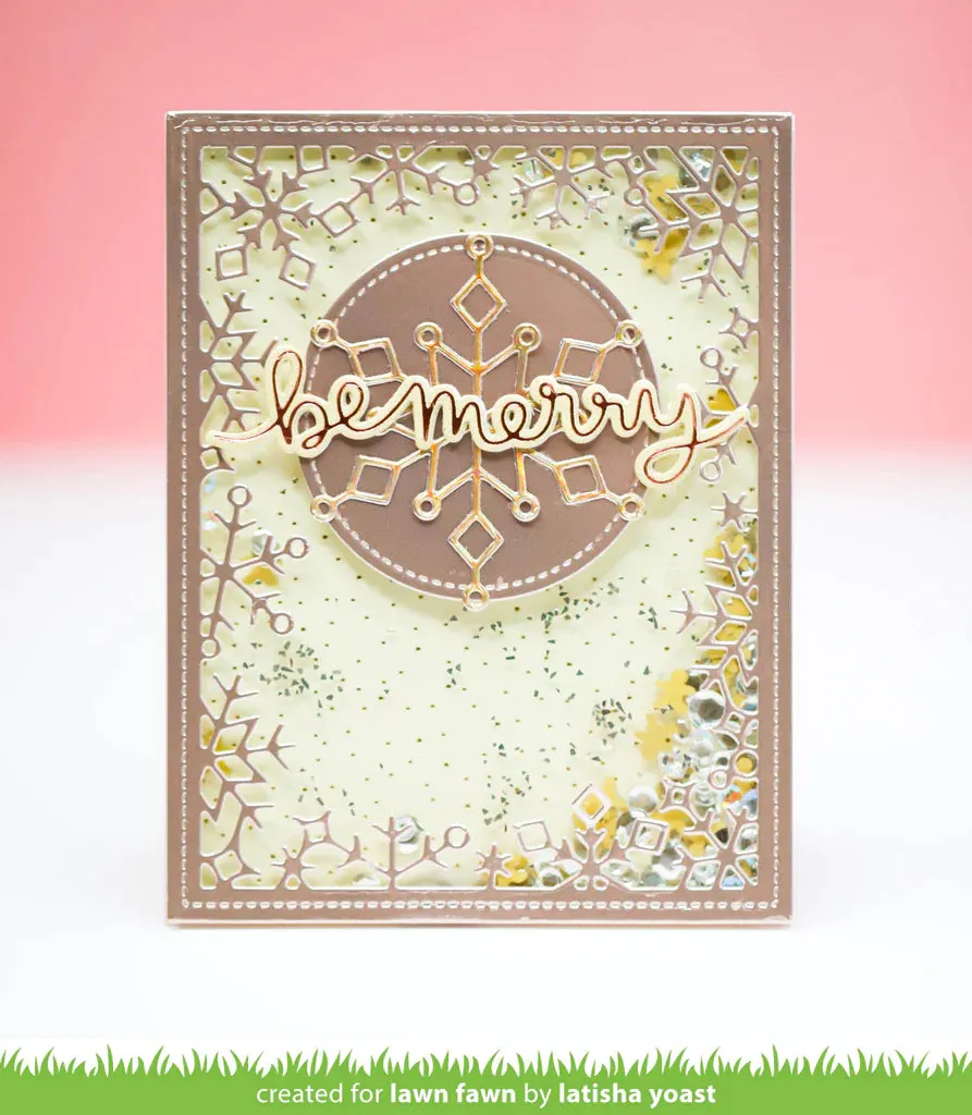 Lawn Fawn - snow flurries backdrop - lawn cuts