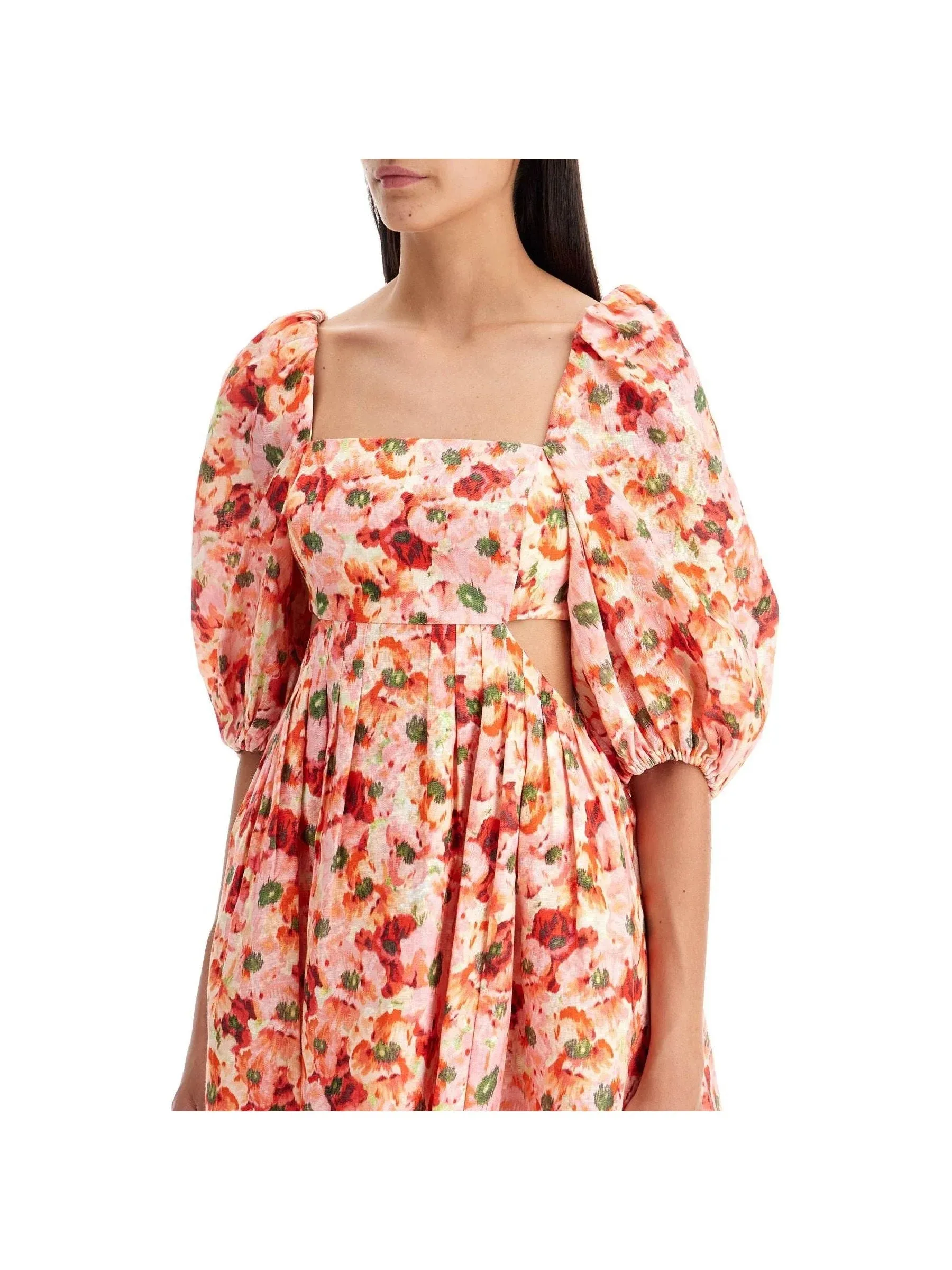 Lightburst Floral Linen Dress