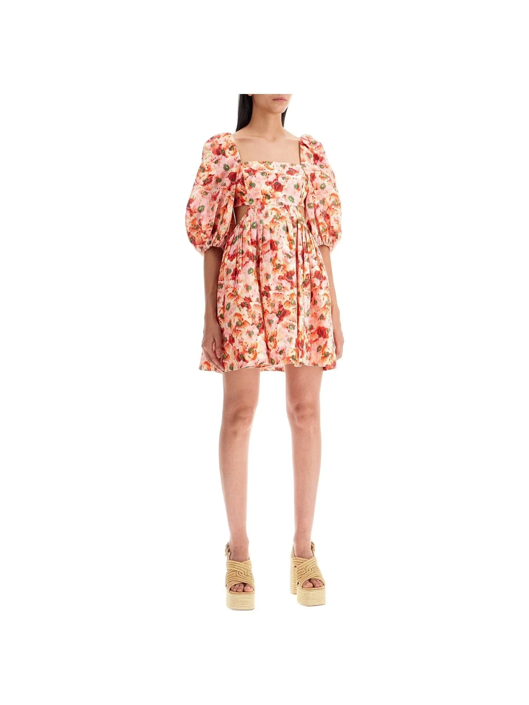 Lightburst Floral Linen Dress