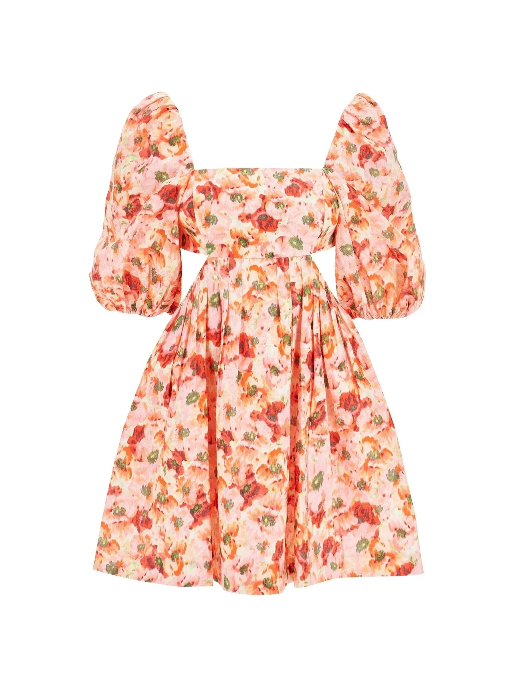 Lightburst Floral Linen Dress