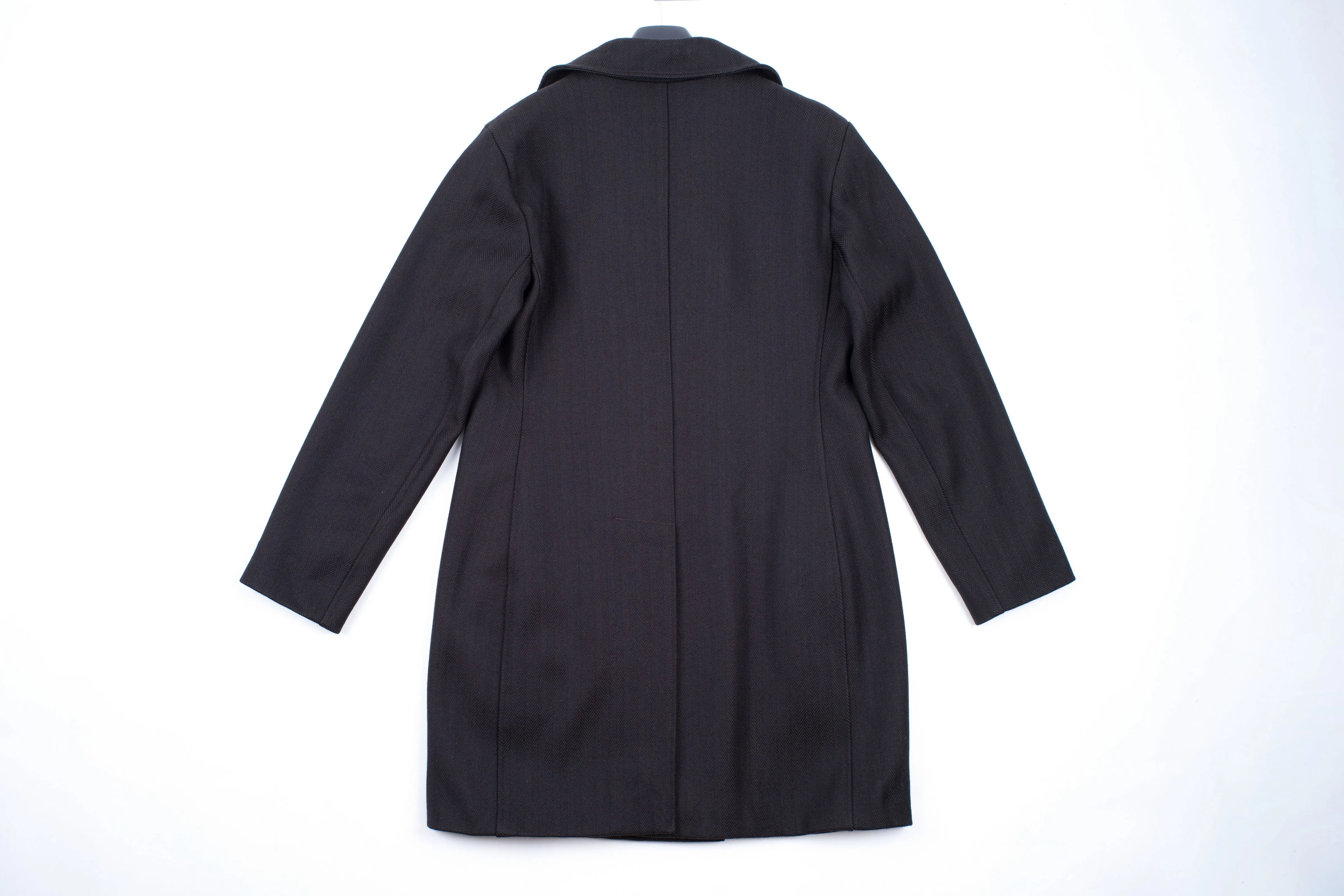 Mackintosh Women's Double Breasted Herringbone Wool Coat, XL