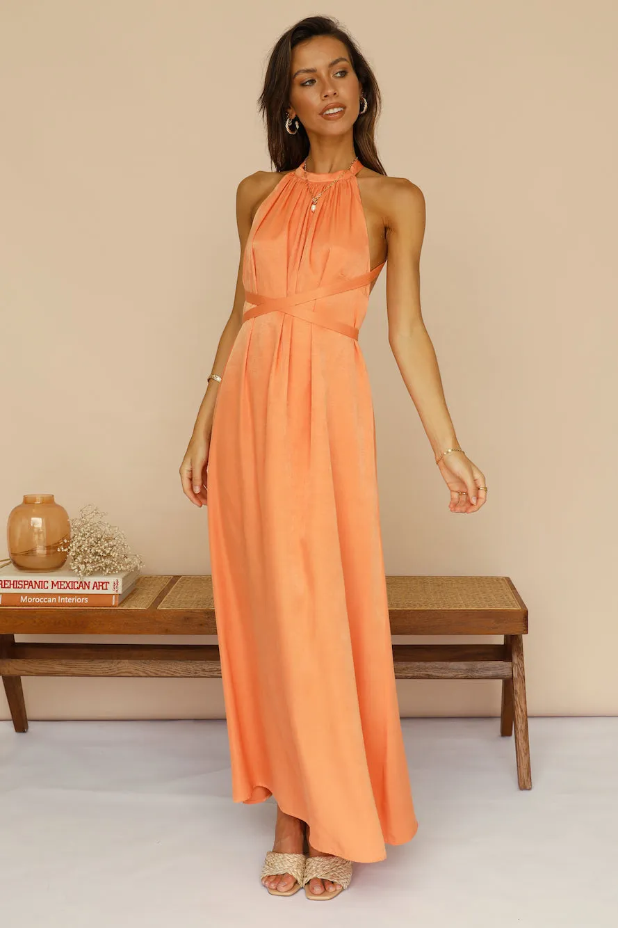 Mari And Gold Maxi Dress Orange