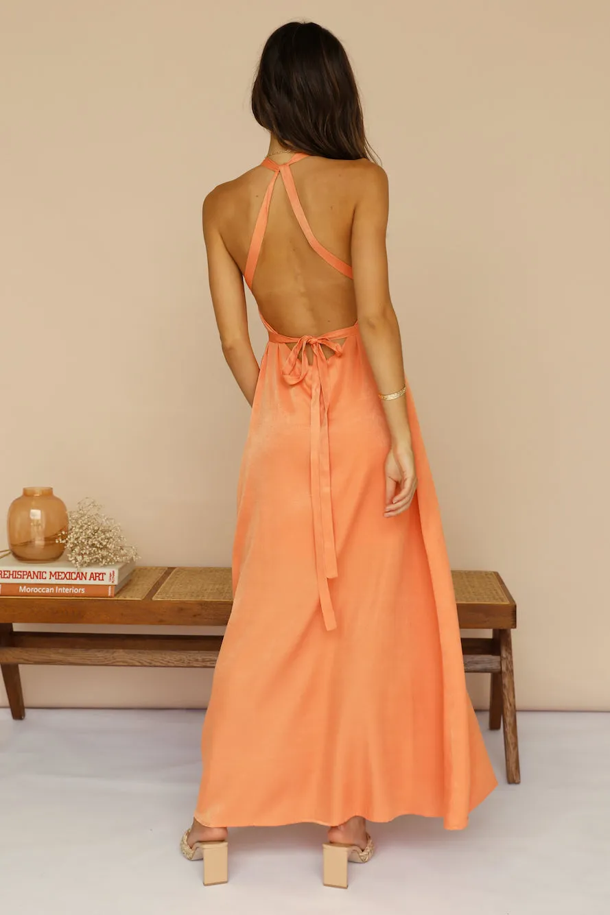 Mari And Gold Maxi Dress Orange