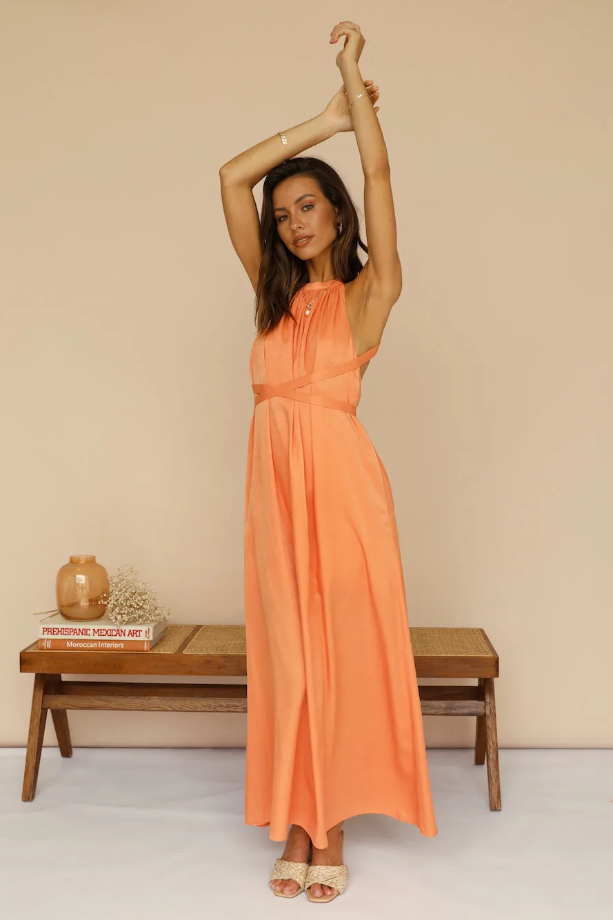 Mari And Gold Maxi Dress Orange
