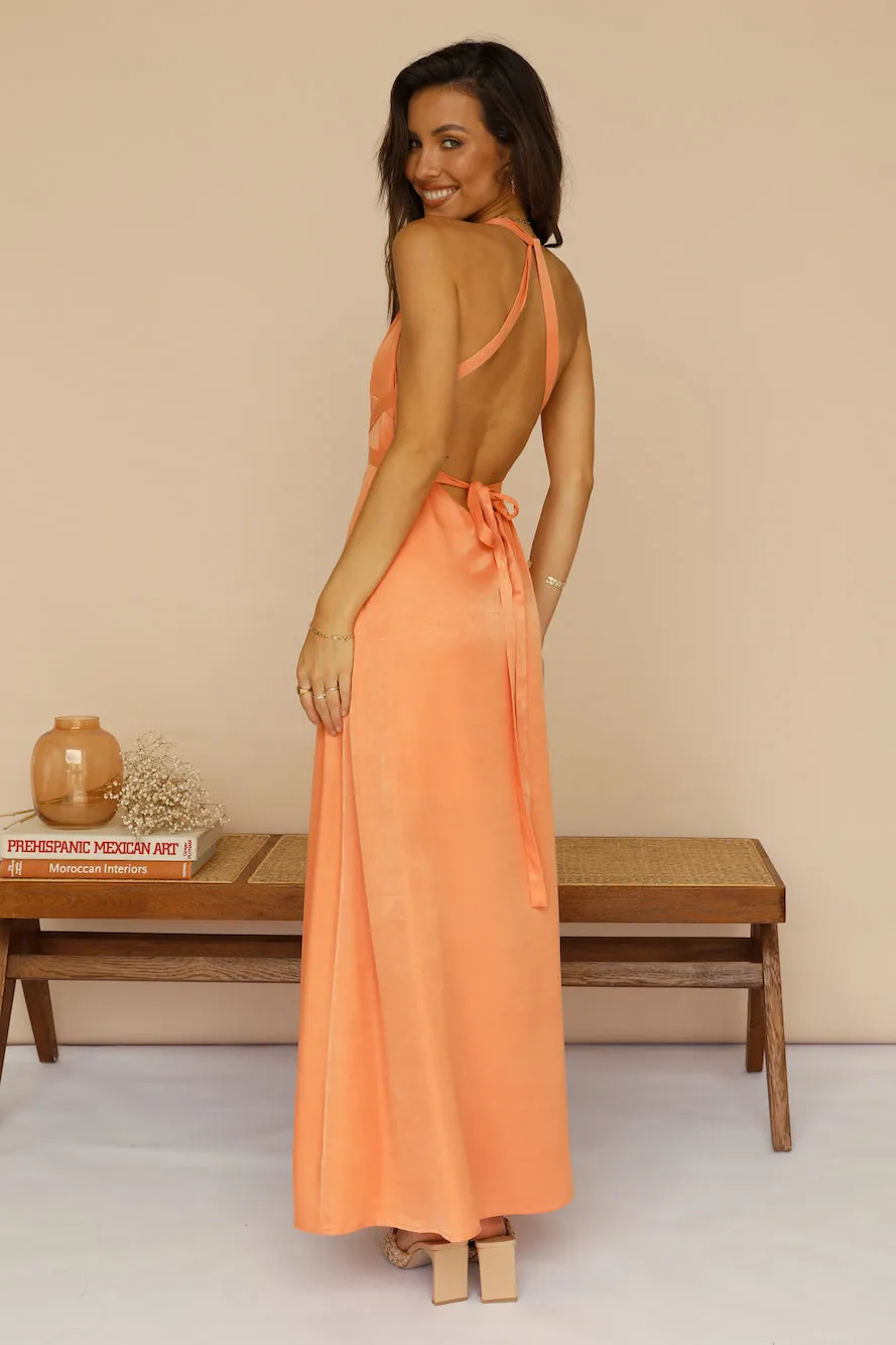 Mari And Gold Maxi Dress Orange
