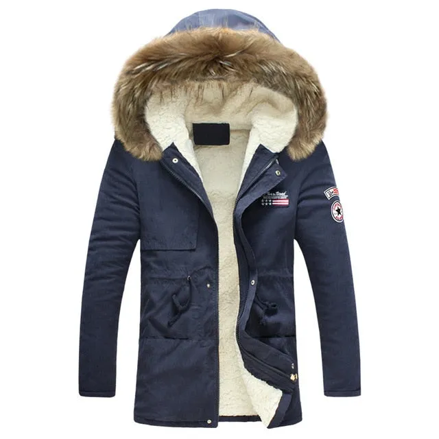 Men's winter jacket 2018 New Fashion Windproof  Warm Wool Liner Winter jacket Men Hooded Parka Men Winter Coat Men
