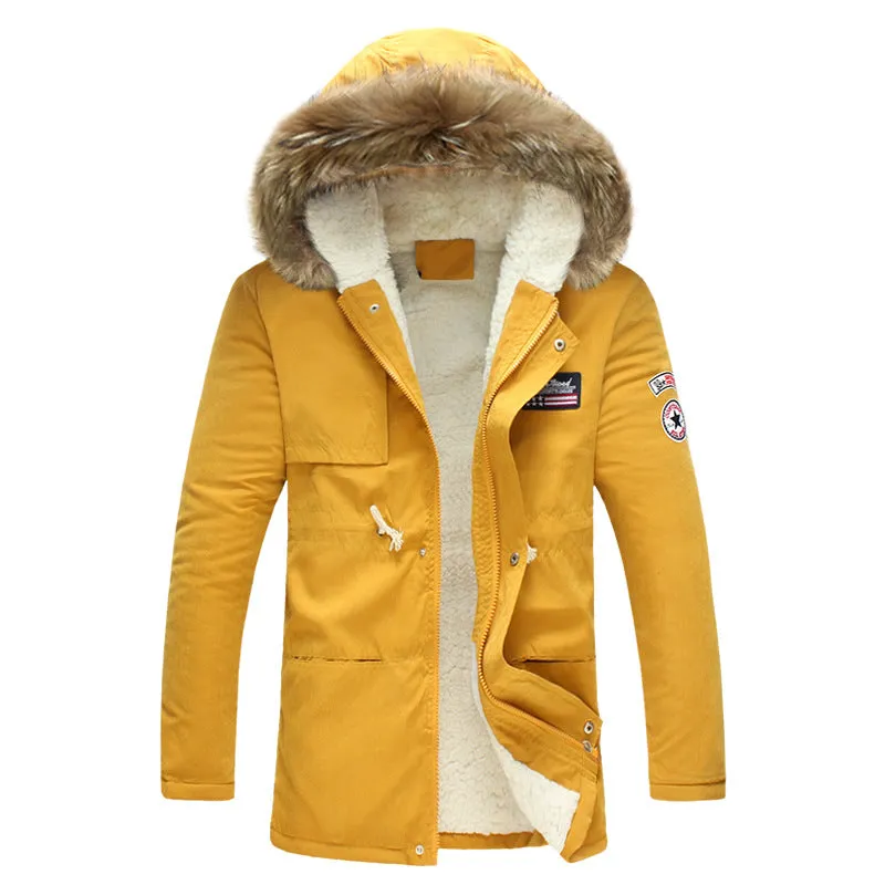 Men's winter jacket 2018 New Fashion Windproof  Warm Wool Liner Winter jacket Men Hooded Parka Men Winter Coat Men