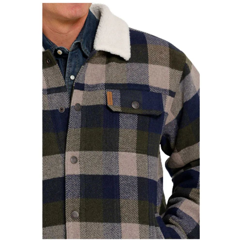 MWJ1511007 Cinch Men's Wooly Trucker Jacket - Green Blue Plaid
