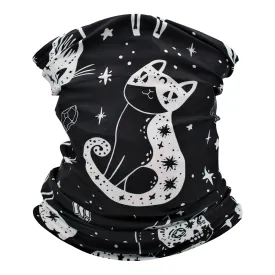 Neck Gaiter/Balaclava/Magic Scarf Headband & Face Mask for Men, Women (Halloween Cats)