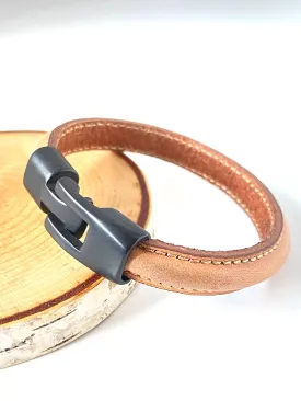 Neutral Bangle Bracelet - Tan/Black Toggle