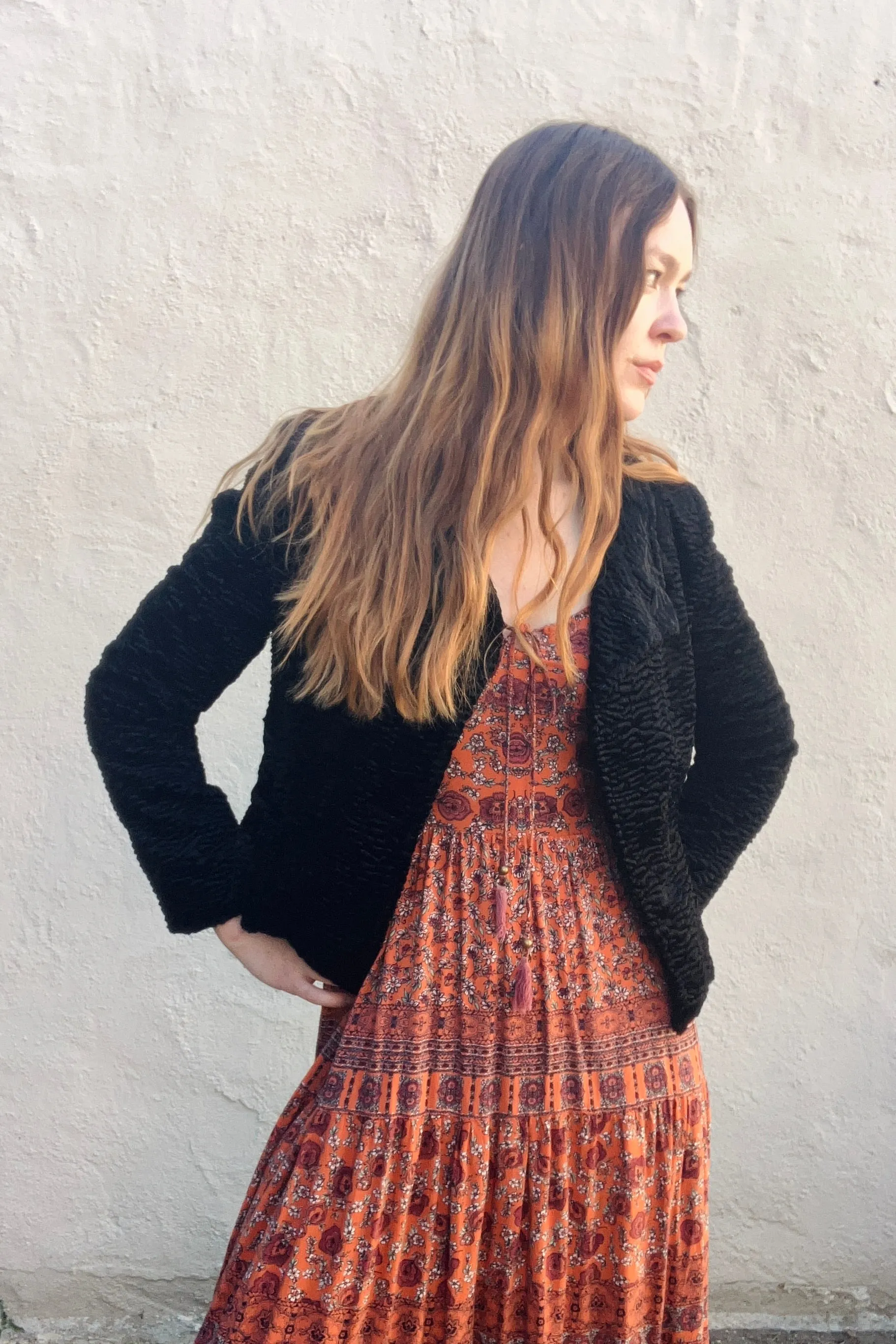 Nicowa Black Faux Fur Black Jacket