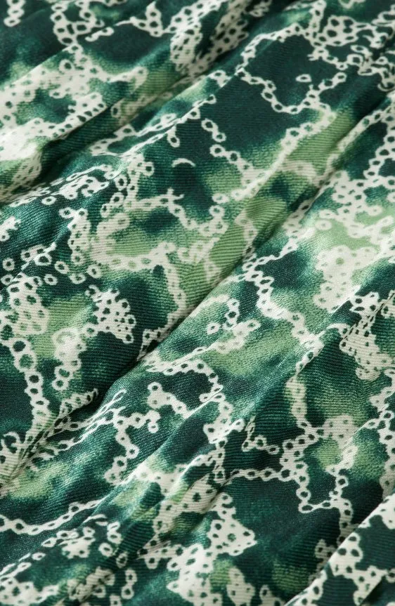 Pleated Floral Midi Skirt