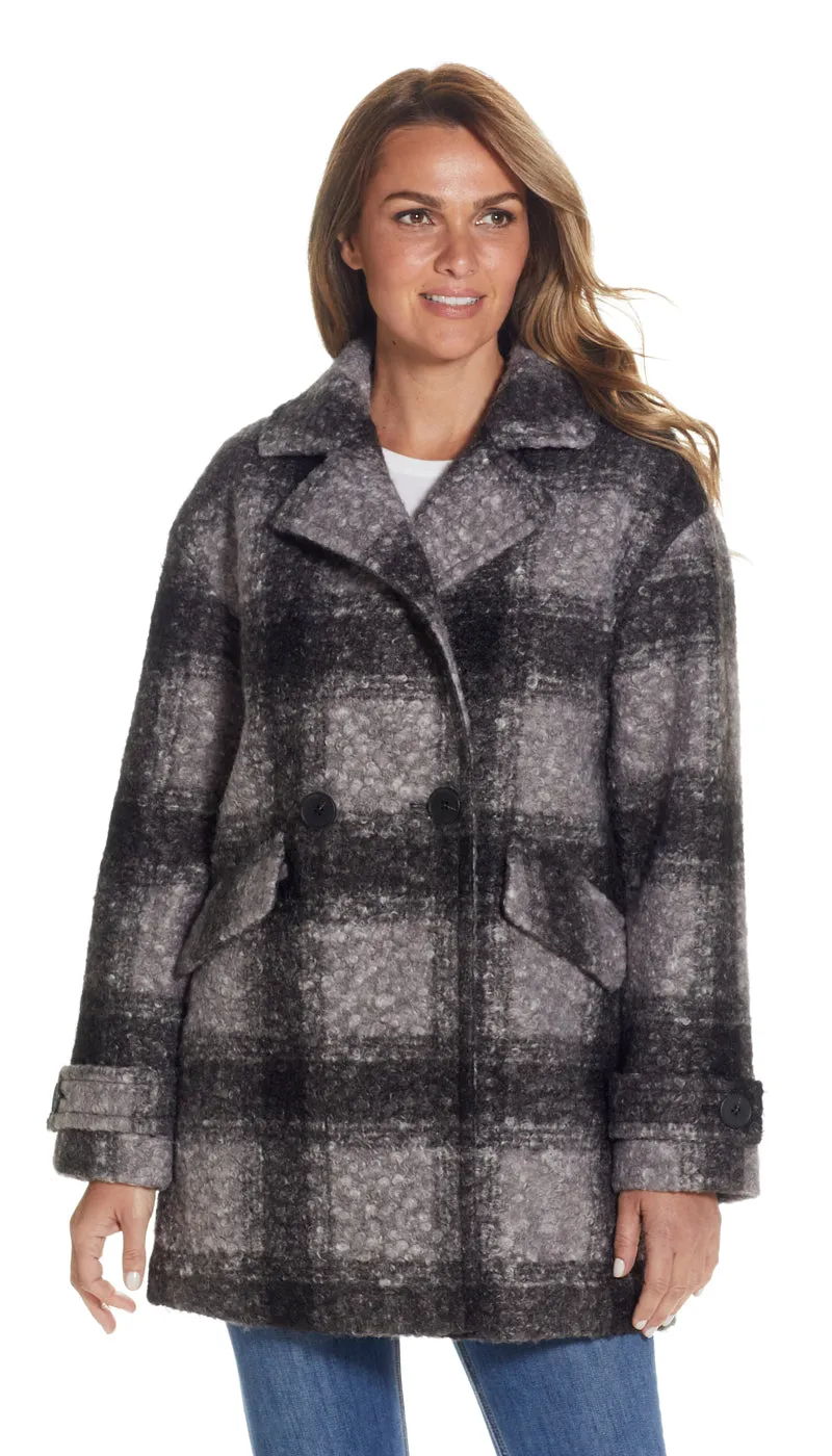 POLY BOUCLE PEA COAT