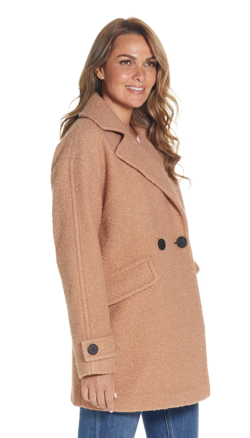 POLY BOUCLE PEA COAT