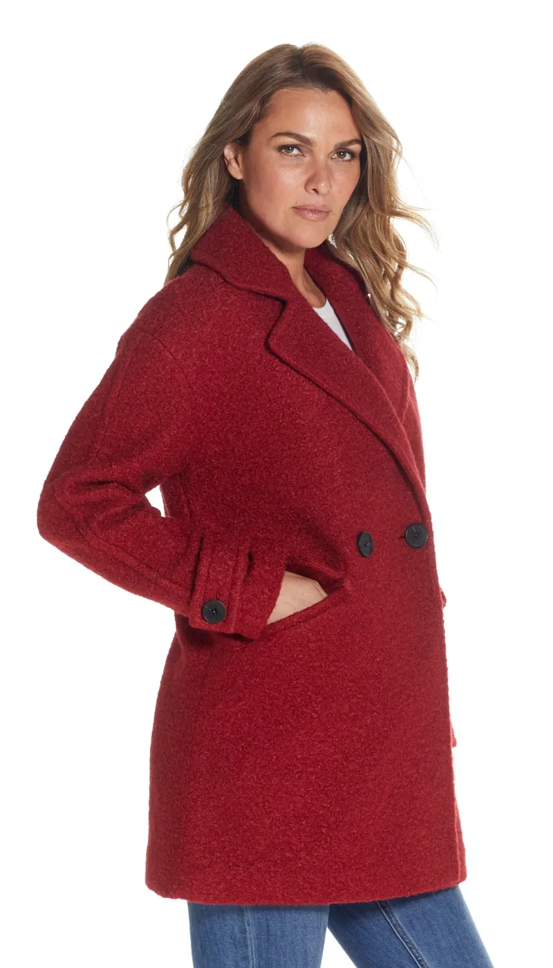 POLY BOUCLE PEA COAT