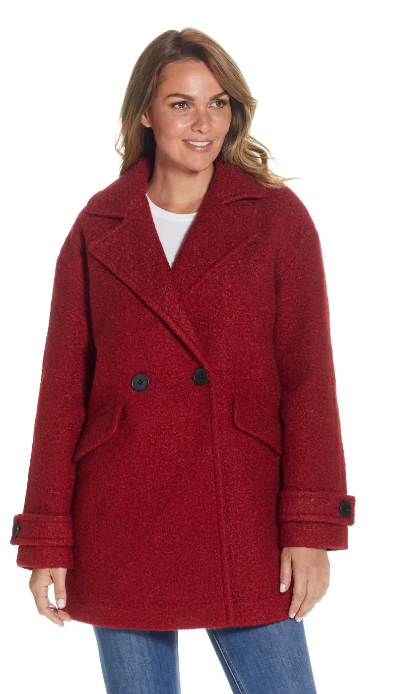 POLY BOUCLE PEA COAT