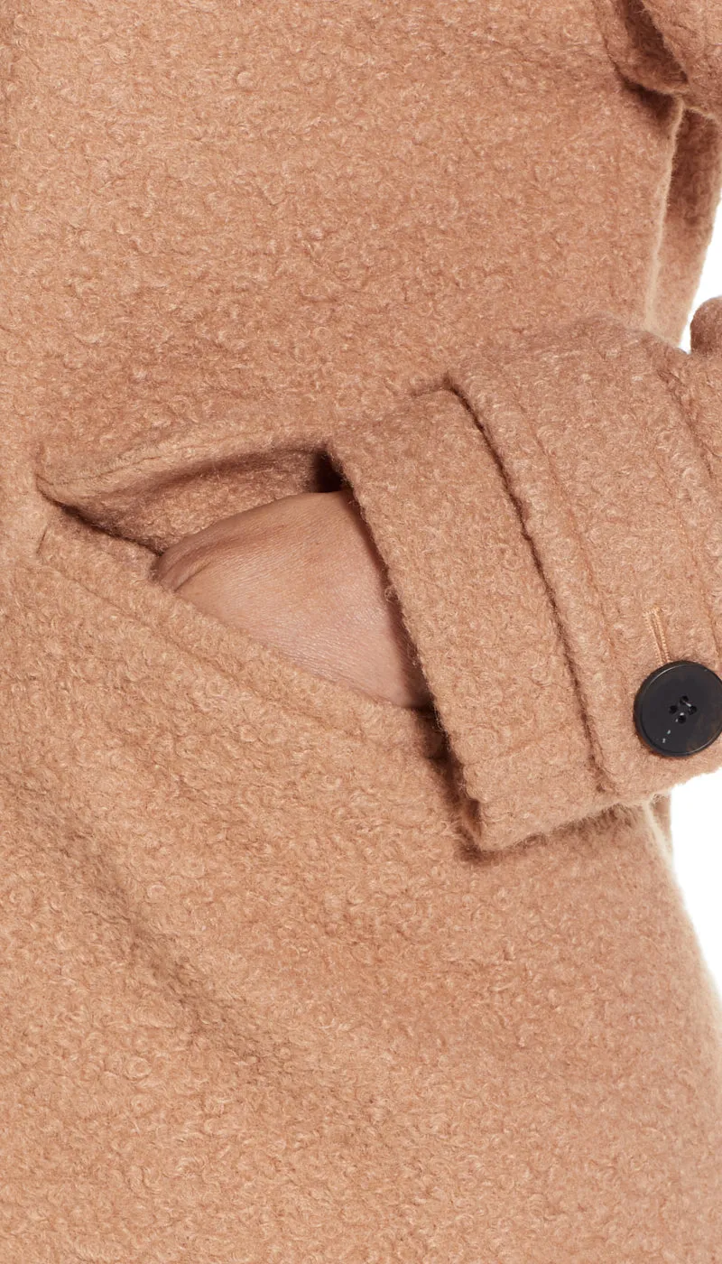 POLY BOUCLE PEA COAT
