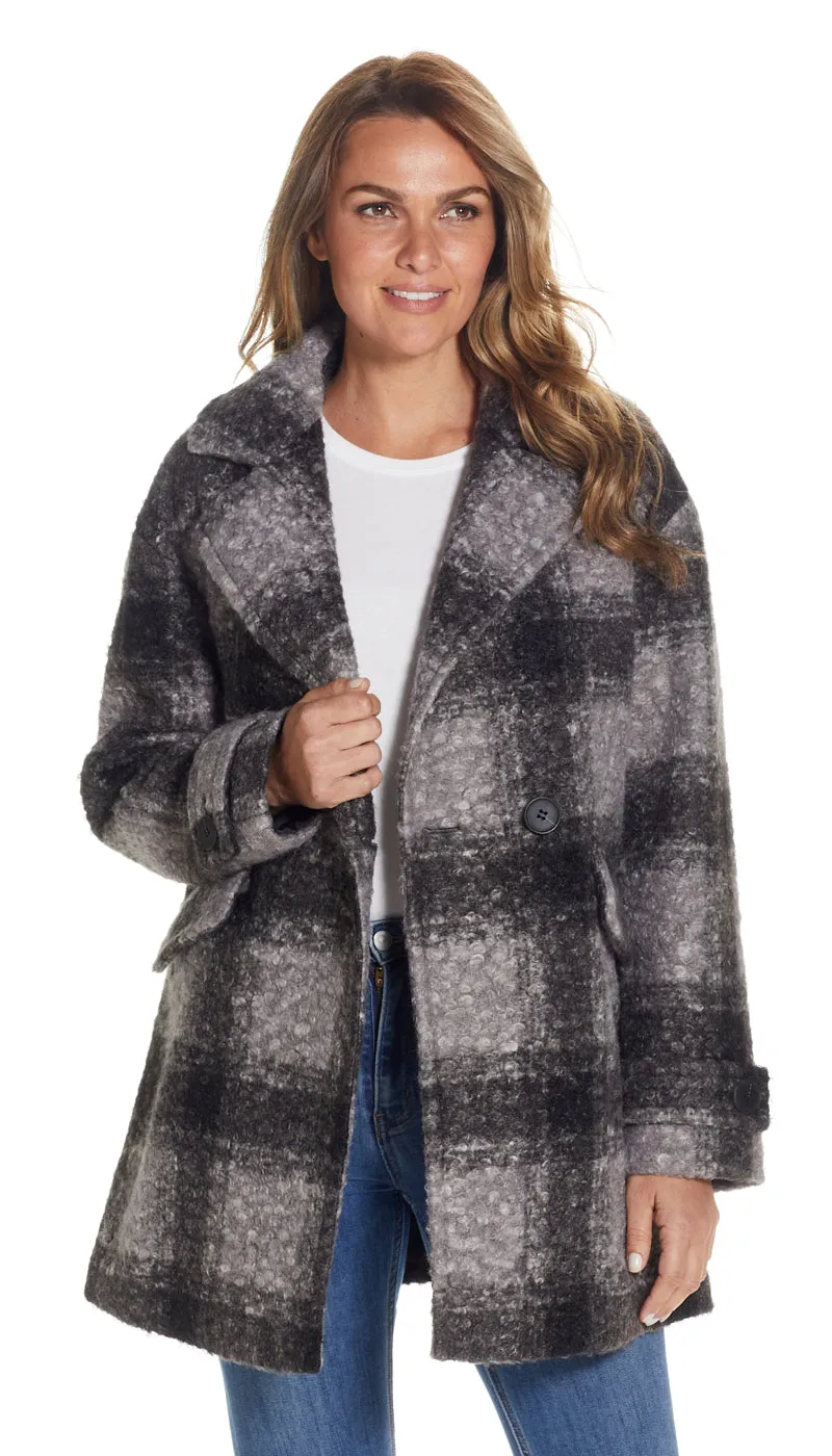 POLY BOUCLE PEA COAT