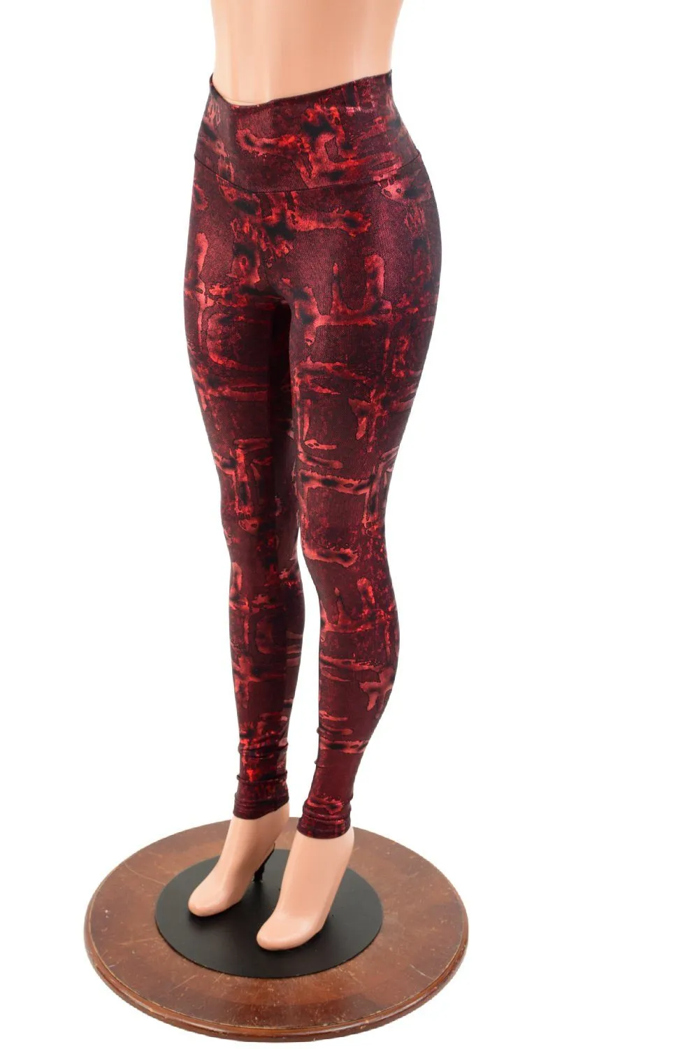 Primeval Red High Waist Leggings