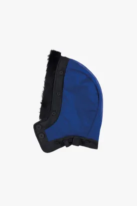 Quilt Hood Shearling Trim - Cobalt / Stone