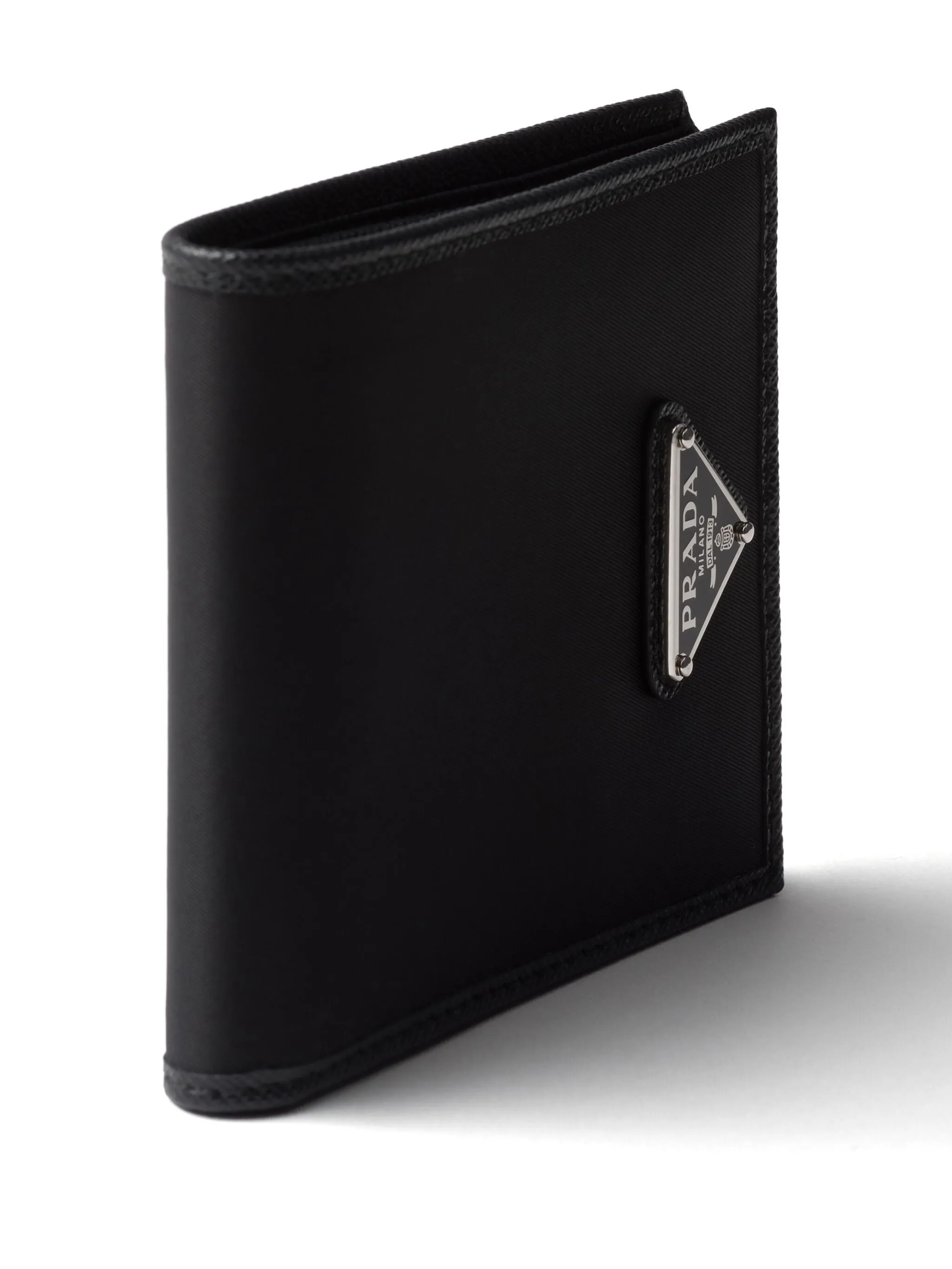 recycled-nylon logo plaque wallet