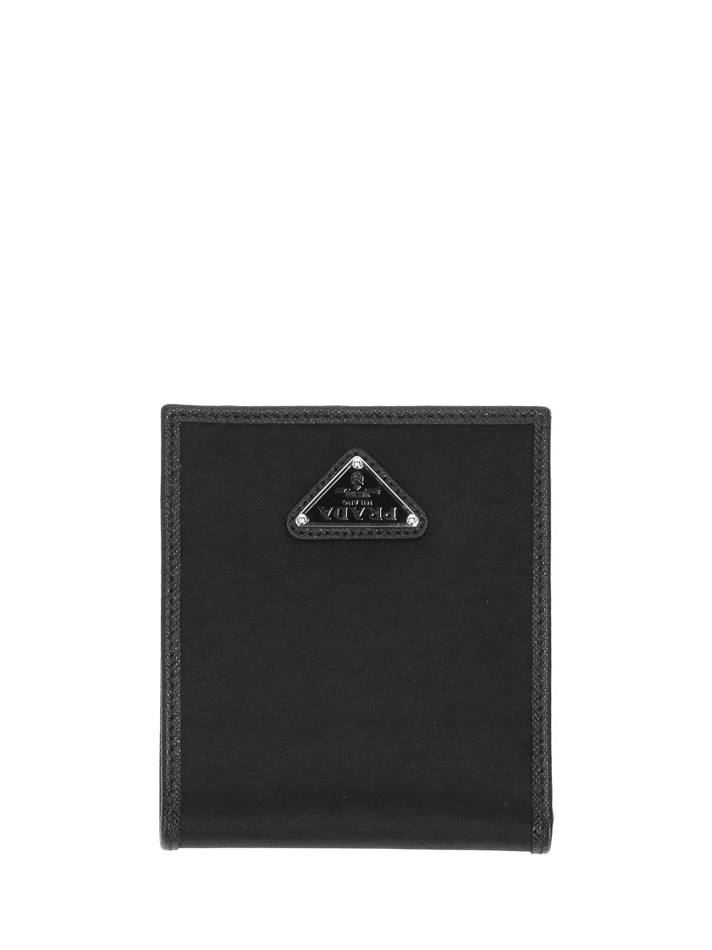 recycled-nylon logo plaque wallet