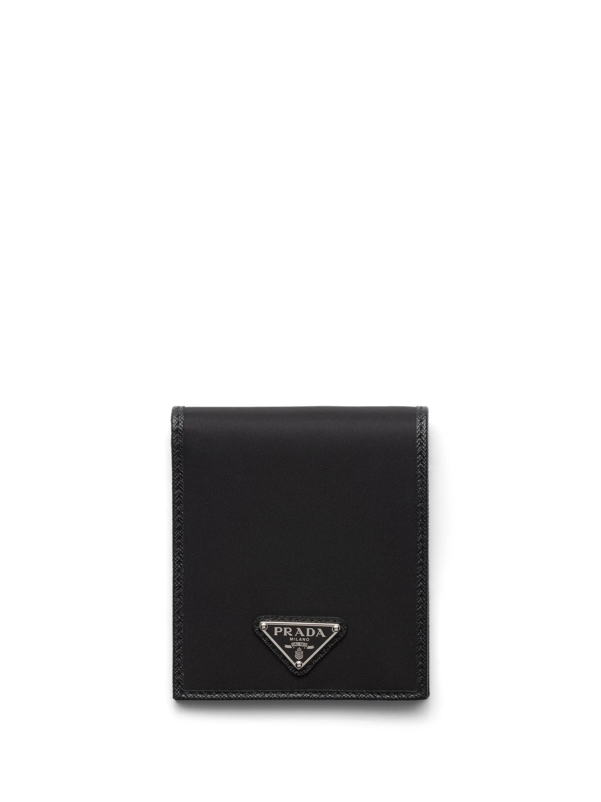 recycled-nylon logo plaque wallet
