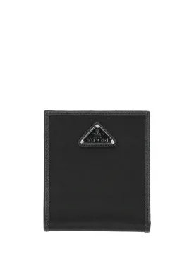 recycled-nylon logo plaque wallet