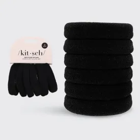 Recycled Nylon Thick Hair Elastics- Black