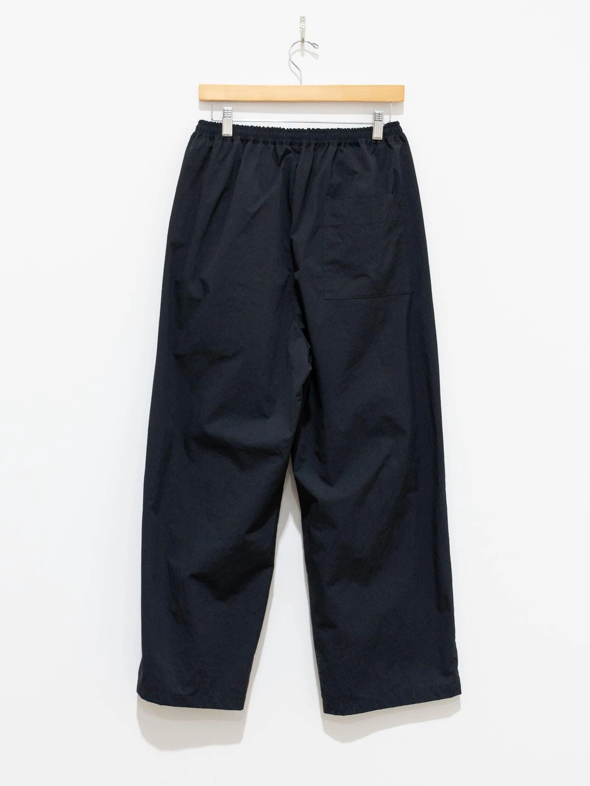 Recycled Nylon Tucked Pants - Black