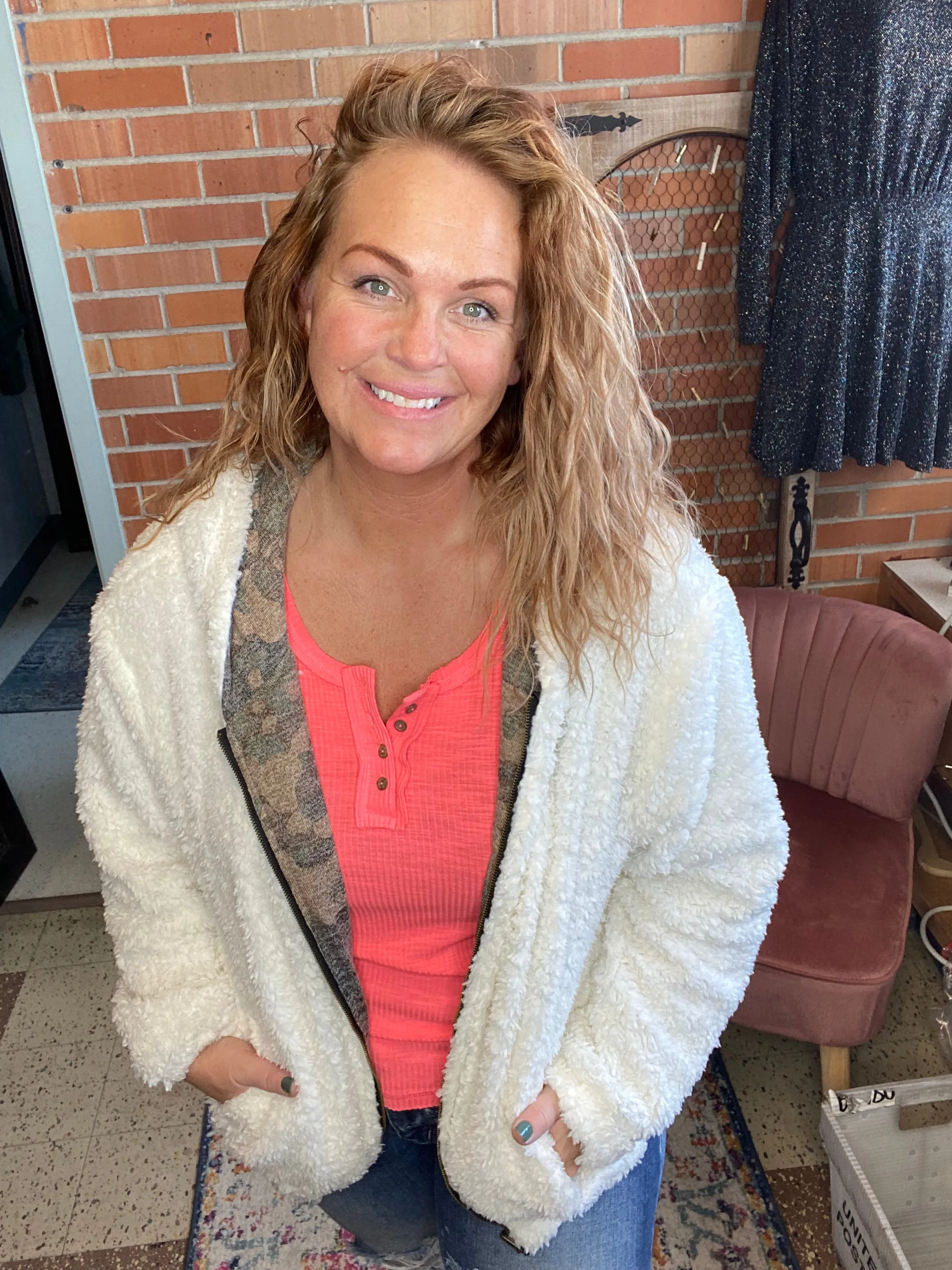 Search Me Camo Sherpa Reversable Jacket